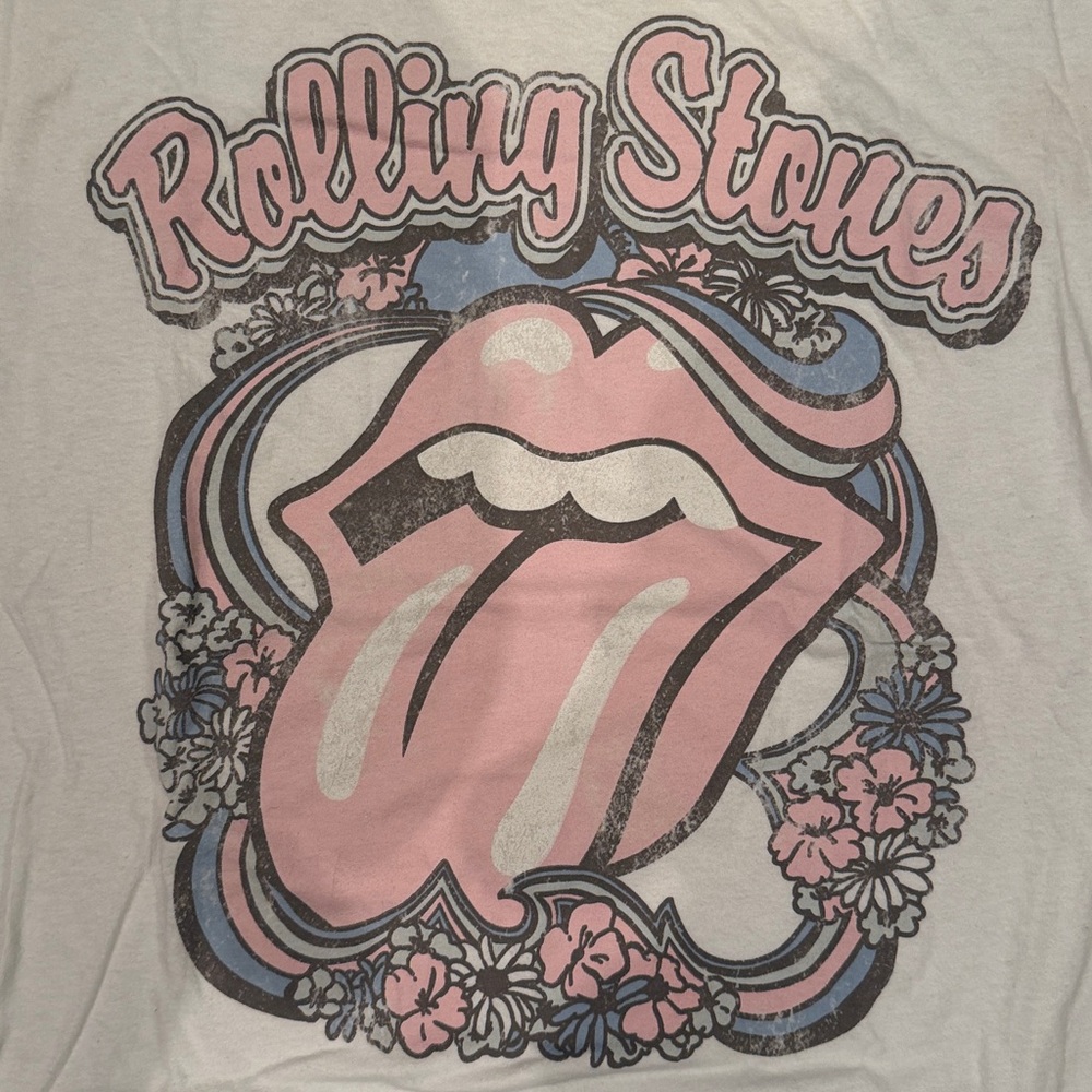 Rolling Stones White Tee rock-n-roll vintage band t-shirt
